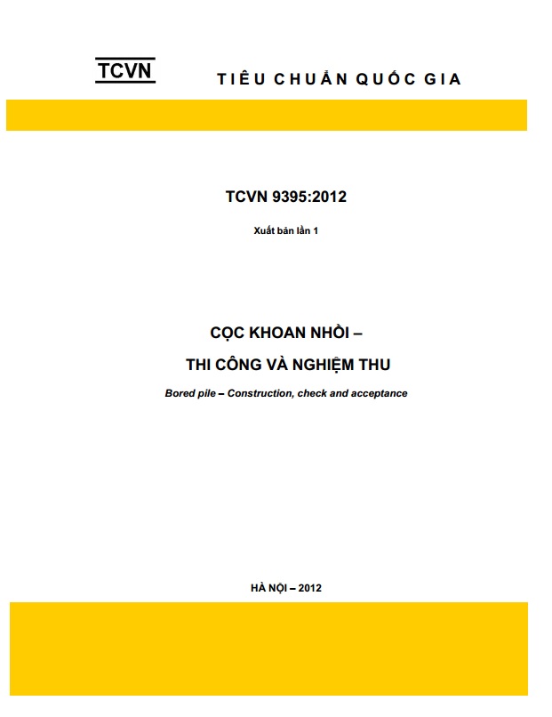 TCVN 9395:2012 Cọc khoan nhồi - Thi công và nghiệm thu