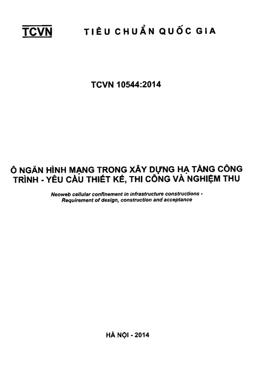 TCVN 10544:2014 Ô ngăn hình mạng trong xây dựng hạ tầng công trình 